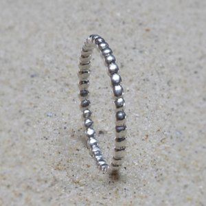 Sterling Silver Bead Beach Ring